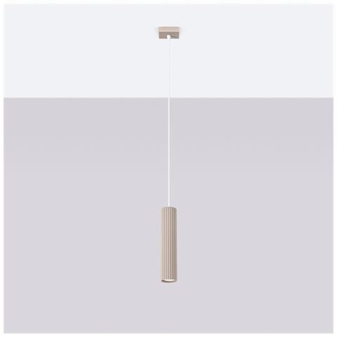 Lampada A Sospensione Karbon 1 Taupe Sl. 1759 - Minimalist Lampada A Sospensione Talpa 118x8x8 Cm - Foto 2