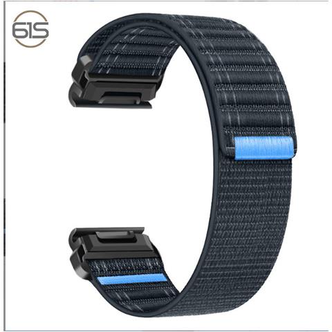 Cinturino Per Orologio In Nylon Per Garmin Fenix 8/5/6/7x Pro /epix 935/965 Blue 22 Mm - Foto 1