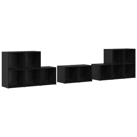 Set di mobili TV 8 pz Rovere Nero Legno ingegnerizzato - Foto 1
