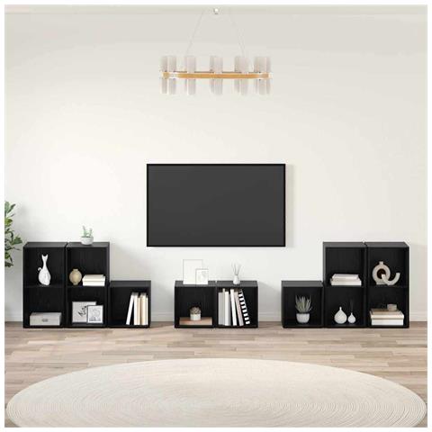 Set di mobili TV 8 pz Rovere Nero Legno ingegnerizzato - Foto 2