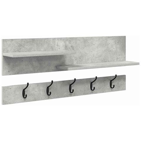 Appendiabiti a muro Grigio cemento 90 x 15 x 36 cm - Foto 1