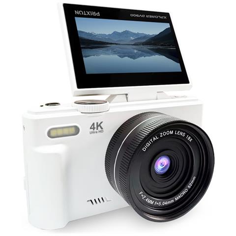 Digital Cam Xplorer Dv900 Wifi, Schermo Lcd Ips Flip 3"", Risoluzione 4k E 64mp, Autonomia 90 Minuti, Schede Sd Fino A 256gb, Colore Bianco - Foto 2