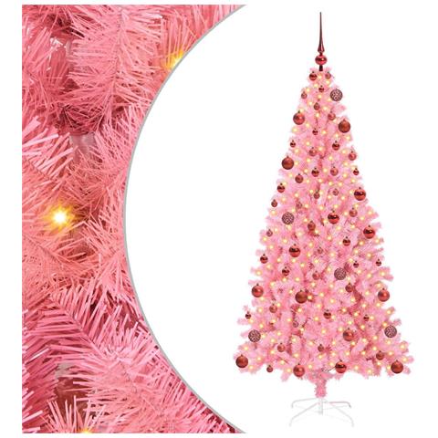 Albero di Natale con 300 LED con supporto Rosa 180 cm PVC - Foto 1
