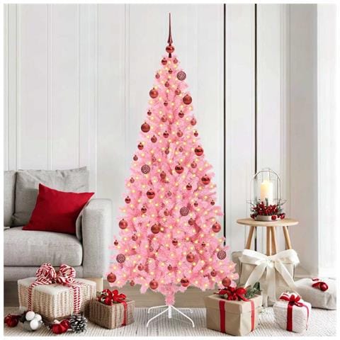 Albero di Natale con 300 LED con supporto Rosa 180 cm PVC - Foto 2