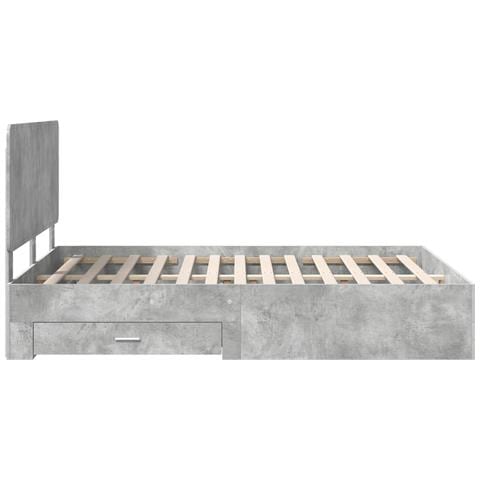 Struttura del letto con testiera Grigio cemento 150 x 200 cm - Foto 9