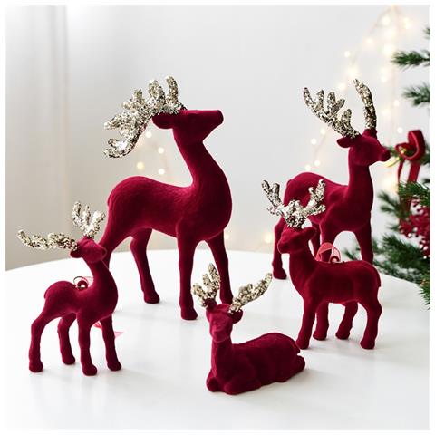 Grande Ornamento Di Renna Natalizia - Decorazione Festiva Da Tavolo E Per Albero - Foto 2