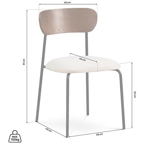 Set Di 2 Sedie Scandinave Olivia In Velluto A Coste Beige - Foto 8