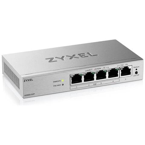 Switch Gigabit Gestito Gs1200-5hp, 5 Porte, V3, Poe (poe+: 4 Porte), 68w - Foto 1
