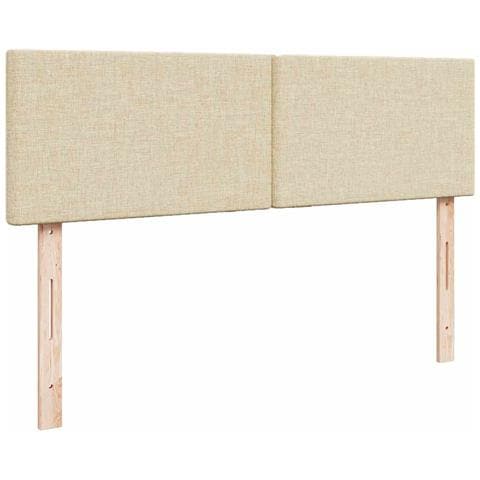 Pouf Letto con Materasso Crema 140x190 cm in Tessuto - Foto 9