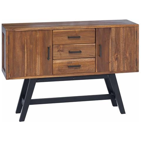 Supporto TV Naturale 110 x 30 x 75 cm Legno di teak solido - Foto 1
