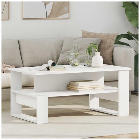 Tavolino da salotto Bianco 90 x 50 x 40 cm Legno multistrato - Foto 2