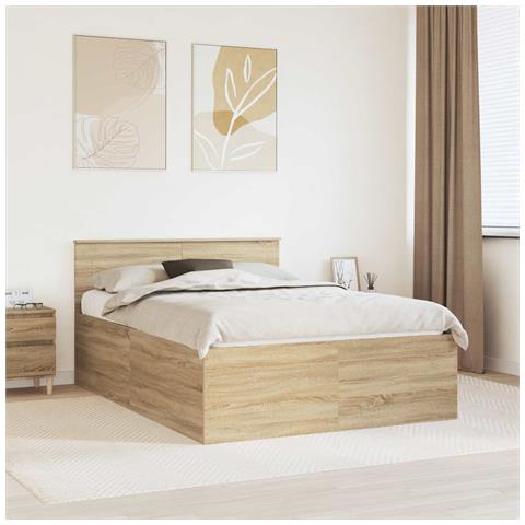 Struttura del letto con testiera Rovere Sonoma 150 x 200 cm - Foto 2