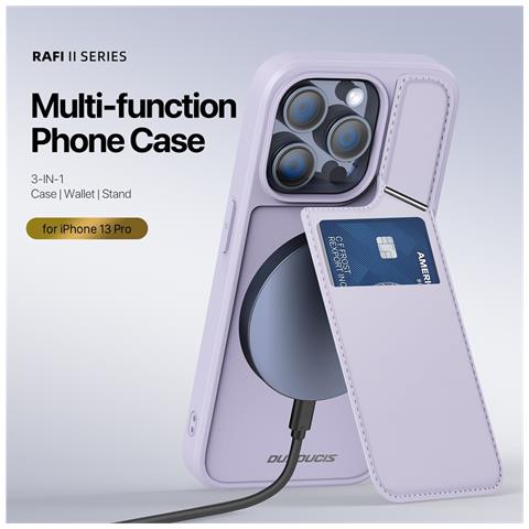 Cover per iPhone 13 Pro - Viola, Con Tarjetero - Foto 4