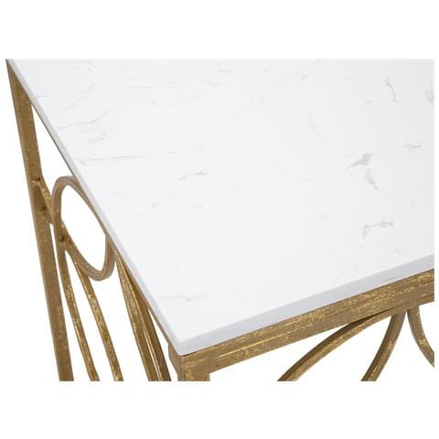 Consolle Star Marble In Ferro E Resina Effetto Marmo - 120 X 40 X H 80 Cm - Foto 2