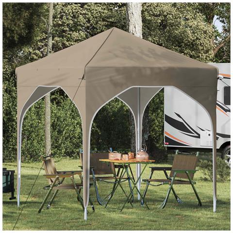 Tenda per feste a pop-up 194 x 194 x 245 cm Crema - Foto 2