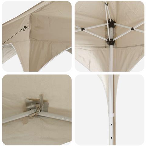 Tenda per feste a pop-up 194 x 194 x 245 cm Crema - Foto 9