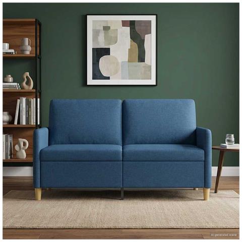 Divano con Storage Blu 152 x 78 x 87 cm Poliestere - Foto 2