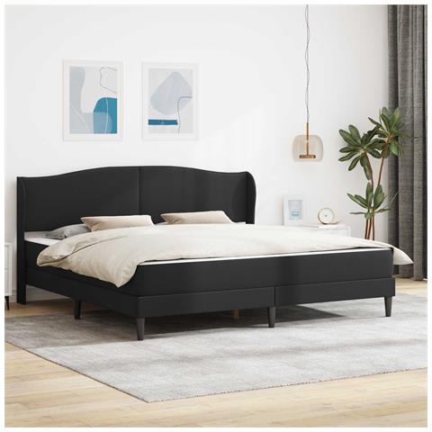 Struttura del letto con testiera Nero 200 x 200 cm Similpelle - Foto 2