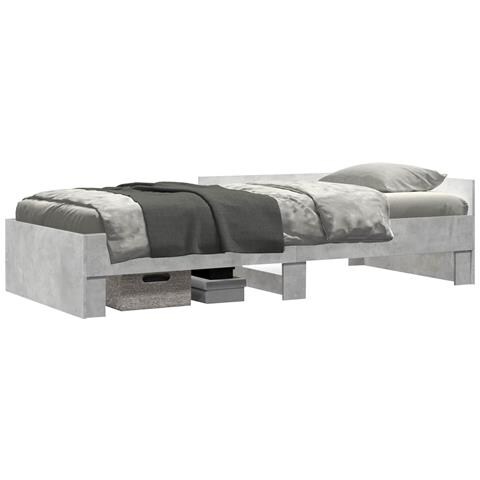 Struttura letto con testata Grigio Cemento 80 x 200 cm - Foto 1