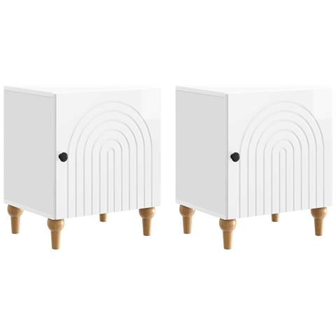 Armadio da Notte 2 pcs Bianco Lucido 43 x 34,5 x 50 cm - Foto 1