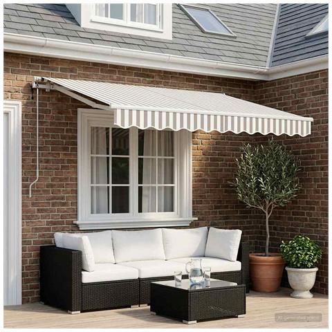 Tenda retrattile Grigio chiaro e bianco 300 x 250 cm Poliestere - Foto 2