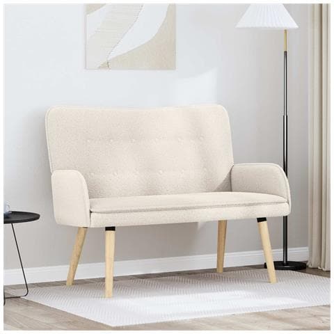 Divano a 2 Posti Crema 115 x 61 x 87 cm Bouclé - Foto 2