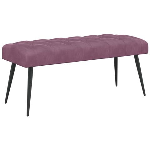 Panchina con bottoni imbottiti Viola 110 x 40 x 46 cm Velluto - Foto 1