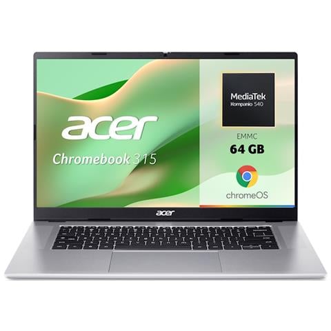 Chromebook 315 CB315-8H-88G3 + Mouse wireless MediaTek Kompanio Kompanio 540 39,6 cm (15.6") Full HD 4 GB DDR5-SDRAM 64 GB eMMC Wi-Fi 6E (802.11ax) ChromeOS Italiano Argento - Foto 16
