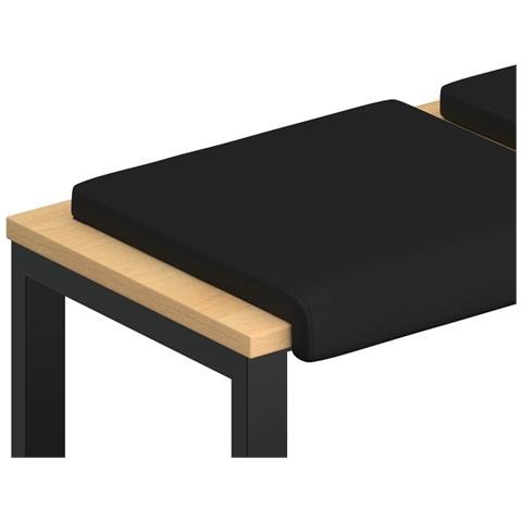 Cuscino per panchina 4 pz Similpelle Nero Profondità 35 cm - Foto 1