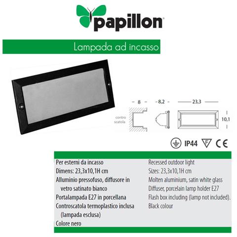 Faretto da incasso per esterno lampada in alluminio IP44 E27 Papillon - Foto 2