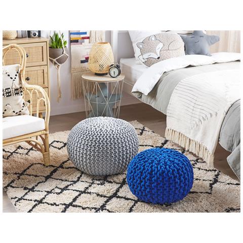 Pouf Poggiapiedi In Tessuto Grigio Chiaro 50 X 35 Cm Conrad - Foto 40