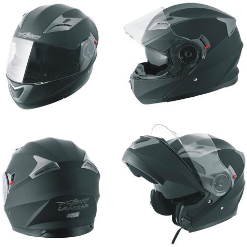 Casco Modulare Apribile Moto Touring Sport Visiera Parasole Nero Opaco S - Foto 1