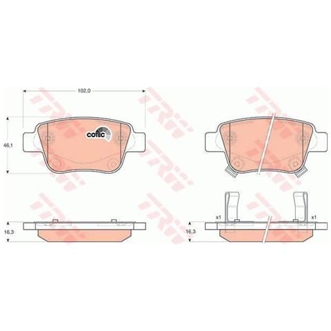 Kit Pastiglie Freno Gdb3337 - Foto 1