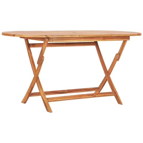 Set Da Pranzo Da Giardino 9 Pz Pieghevole In Massello Di Teak - Foto 2