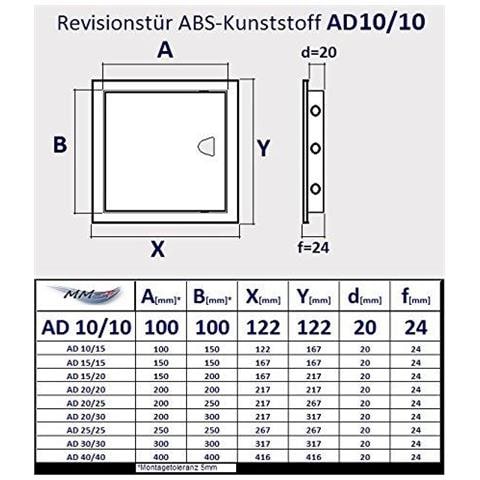 Ispezione Porta Sportello Di Revisione. Pannello Daccesso. Abs Di Plastica Bianca Di Alta Qualit. Taglie Disponibili. 4 X 4 (100mm X 100mm)  - Foto 4