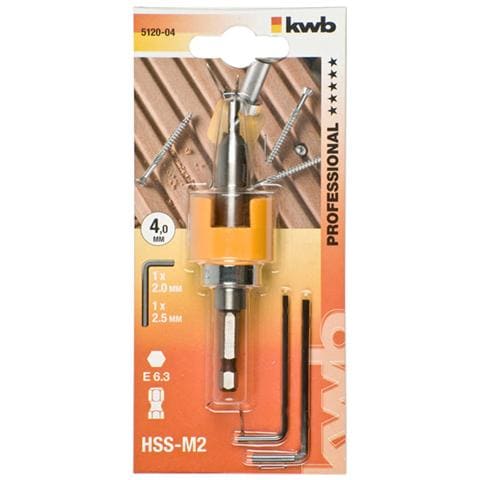 512004, Drill, Singolo, Hardwood, Legno dolce, Legno, High-Speed Steel (HSS) , Attacco esagonale, Arancione, Argento - Foto 3