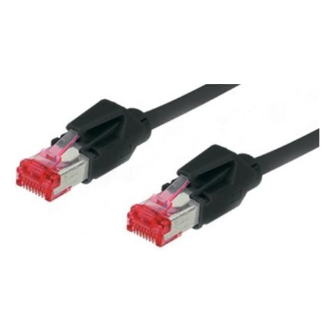 LINDY 0.5m Cat6 S/FTP Network Cable - Shielded RJ45 Ethernet Cable Black