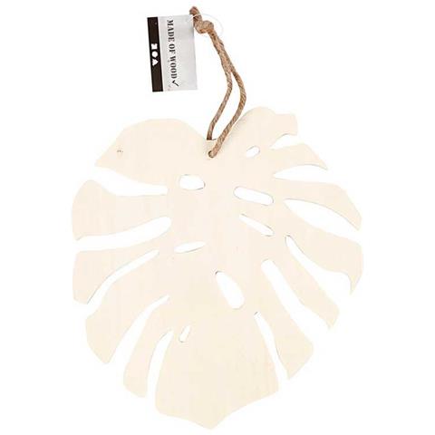 Foglia Di Monstera In Legno Per Decorare - 20 X 19 Cm - Foto 1