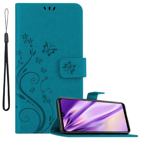 Cadorabo Custodia Compatibile Con Xiaomi Redmi Note 7 In Blu Fiore - Coperchio Protettivo In Design Floreale Con Chiusura Magnetica, Funzione Stand E Slot Per Carte - Foto 1