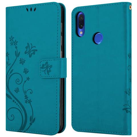 Cadorabo Custodia Compatibile Con Xiaomi Redmi Note 7 In Blu Fiore - Coperchio Protettivo In Design Floreale Con Chiusura Magnetica, Funzione Stand E Slot Per Carte - Foto 8