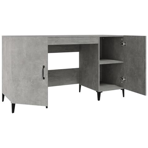 Scrivania Grigio Cemento 140x50x75 Cm In Legno Multistrato - Foto 7