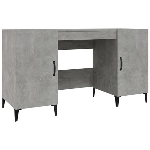 Scrivania Grigio Cemento 140x50x75 Cm In Legno Multistrato - Foto 1