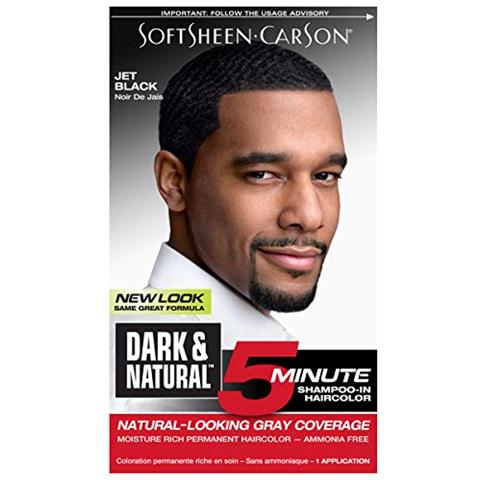 Softsheen-carson Tinta Per Capelli Scura E Naturale Per Uomo 5 Minuti, Copertura Grigia Dallaspetto Naturale Fino A 6 Settimane, Tintura Per Capelli Permanente Con Shampoo, Jet Black, Senza Ammoniaca, Jet Black - Foto 1