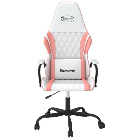 Sedia Da Gaming Bianco E Rosa In Similpelle - Foto 2