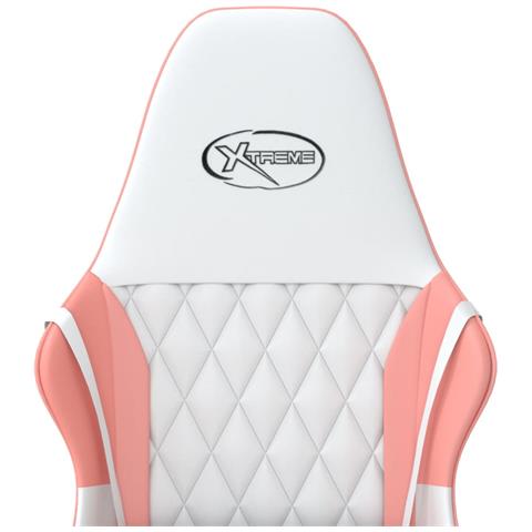 Sedia Da Gaming Bianco E Rosa In Similpelle - Foto 8