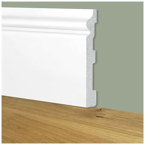 Battiscopa Zoccolino Bianco Mod. Etnico 180x19x2000mm In Polimeri - Polistrutturato - Foto 1