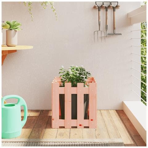 Fioriera Giardino Design Recinzione 40x40x40cm Massello Douglas - Foto 1