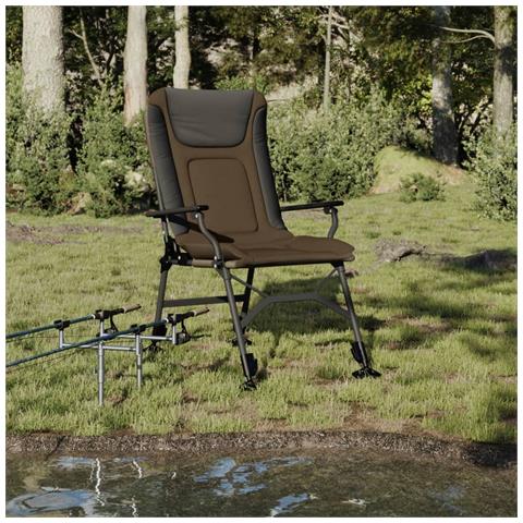 Sedia Da Pesca Con Braccioli Pieghevole Tortora - Foto 1