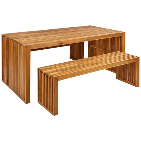 Set Da Pranzo Legno Massiccio Legno Chiaro Sulzano - Foto 2