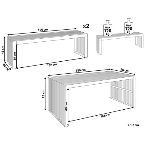 Set Da Pranzo Legno Massiccio Legno Chiaro Sulzano - Foto 7